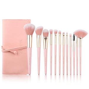 12pcs Pink Soft Synthetic Cruelty Free Makeup Brushes